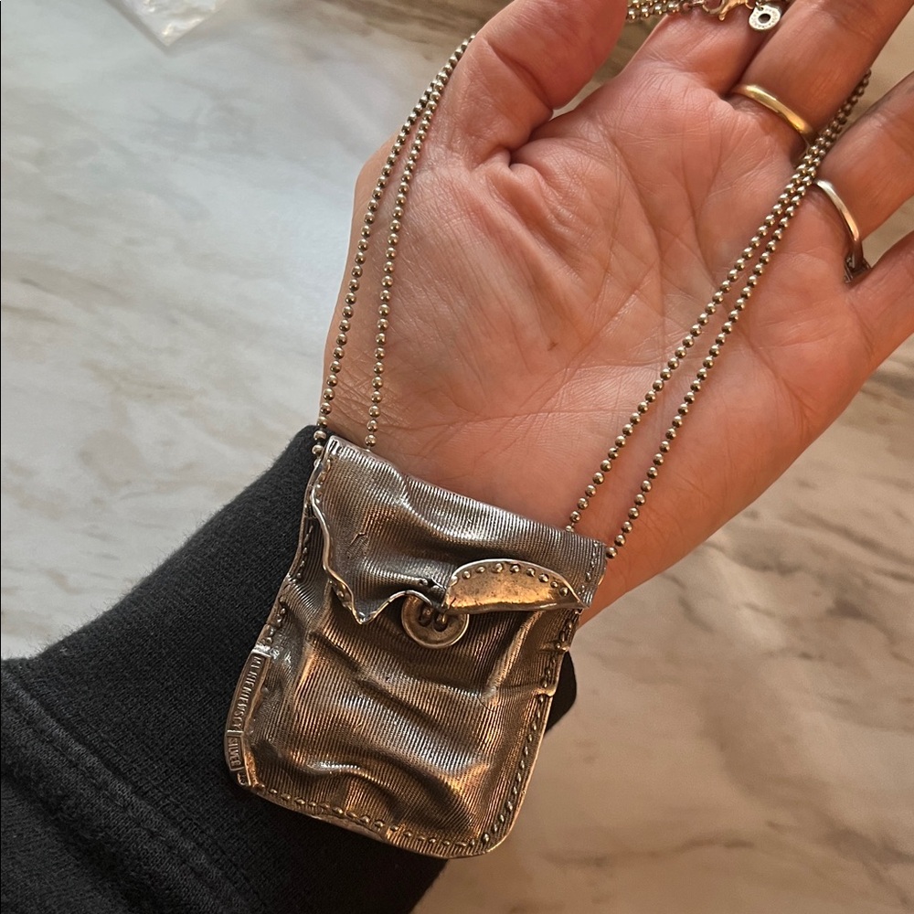 MAREK + LUCYNA NIENIEWSCY sterling silver coin purse pendant brooch - Picture 10 of 16